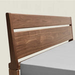 Akon Walnut Wood Bed close-up