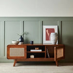 Ben Teak Rattan TV Unit - Perfect Storage Solution for Living Rooms - Teak Wood Furniture