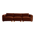 Eilis 3 Seater Sofa with Teak Wood Frame and Fabric Upholstery, ideal for living rooms.