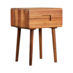 Elegant Meriel walnut bedside table with minimalist design