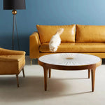 Handcrafted Maren brass starburst coffee table in round shape