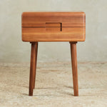 Modern walnut wood bedside table for bedroom decor