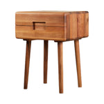 Sleek and functional walnut wood nightstand with drawer