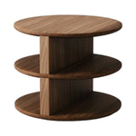 Sleek and modern walnut wood bedside table for bedroom