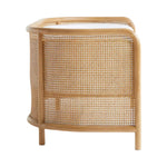 Stylish Wooden & Rattan 3 Seater Sofa