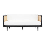 Teak wood & rattan sofa – Stylish 3-seater for modern spaces.