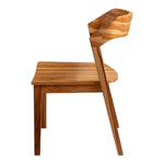 Acelynn Teak Wood Dining Chair with smooth natural wood finish