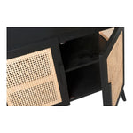 Aderes Teak Rattan TV Stand with natural wood finish