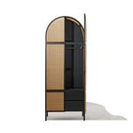 Aderyn Teak Wood Rattan Cupboard with sleek and modern design