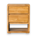 Archer Oak Wood Bedside Table With Drawers 2