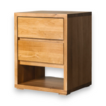 Archer Oak Wood Bedside Table With Drawers 3
