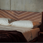 Beynon Walnut Wood Bed close-up