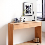 Bian Oak Wood 2 Drawers Console Table 2