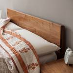 Bina Walnut Wood Bed side view