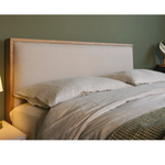 Brie Oak Wood Bed side view