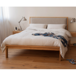 Brie Oak Wood Bed front view