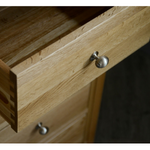Cari Oak Wood Chest of 5 Drawers 5
