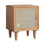 Daryan ash wood and rattan bedside table perfect for bedroom storage