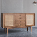 Edwin Ash Wood & Rattan Sideboard 2 Doors with Four Drawers 3