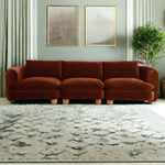 Eilis Teak Wood & Fabric 3 Seater Sofa - Modern and durable sofa with teak wood frame