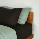 Eleri Walnut Wood Bed walnut finish