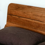 Elese Walnut Wood Bed with stylish frame