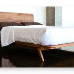 Elese Walnut Wood Bed with headboard