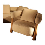 Eleven Oak Wood & Boucle 3+1+1 Sofa 7