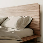Eliab Walnut Wood Bed with walnut finish