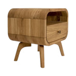 Manrico Oak Wood Bedside natural oak finish table