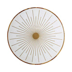 Top view of Maren round starburst coffee table in brass finish
