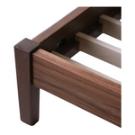 Ahti Walnut Queen Size Wood Bed close-up