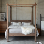 Aba Walnut Wood Poster Bed frame