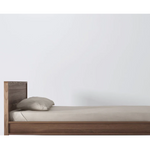 Ailis Walnut Wood Bed side view