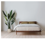 Akos Walnut Wood Bed front view