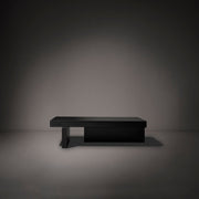 Brutalist Solid Walnut Wooden Har Coffee Table