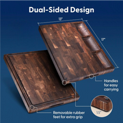 Nismaaya Black Walnut End Grain Cutting Board with Non-Slip Feet