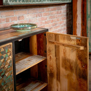 Nismaaya Iron Sky Mango Wood and Black Metal Frame Sideboard