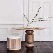 Sphere Solid Oak Wood round Dining Table