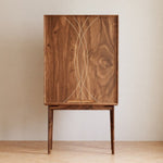 Kavin Walnut Wood Bar Cabinet - Elegant storage with rich walnut wood finish for home bars.