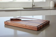 Nismaaya Large Thick Edge Grain Walnut Wood Cutting Board with Non-Slip Feet