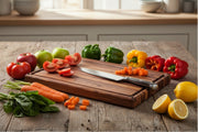 Nismaaya Large Thick Edge Grain Walnut Wood Cutting Board with Non-Slip Feet