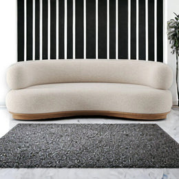 Luxury Delicia 3 Seater Sofa in Oak Wood & Boucle Fabric – Comfortable & Stylish