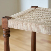 Nismaaya Hand-Carved Woven Accent Stool