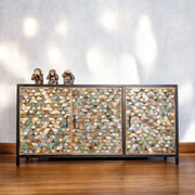 Nismaaya Iron Sky Mango Wood and Black Metal Frame Sideboard