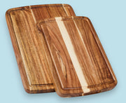 Set of 2 Nismaaya Acacia Wood Cutting Boards with Juice Groove