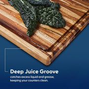 Nismaaya Teak Wood Cutting Board for Kitchen with Sorting Compartments