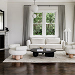 Round wood coffee table with storage