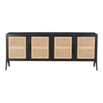 Elegant Aderes Teak Wood Rattan TV Stand for home entertainment