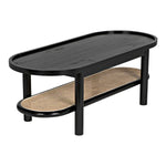 Elegant Agnes Teak Wood & Rattan Coffee Table for living room